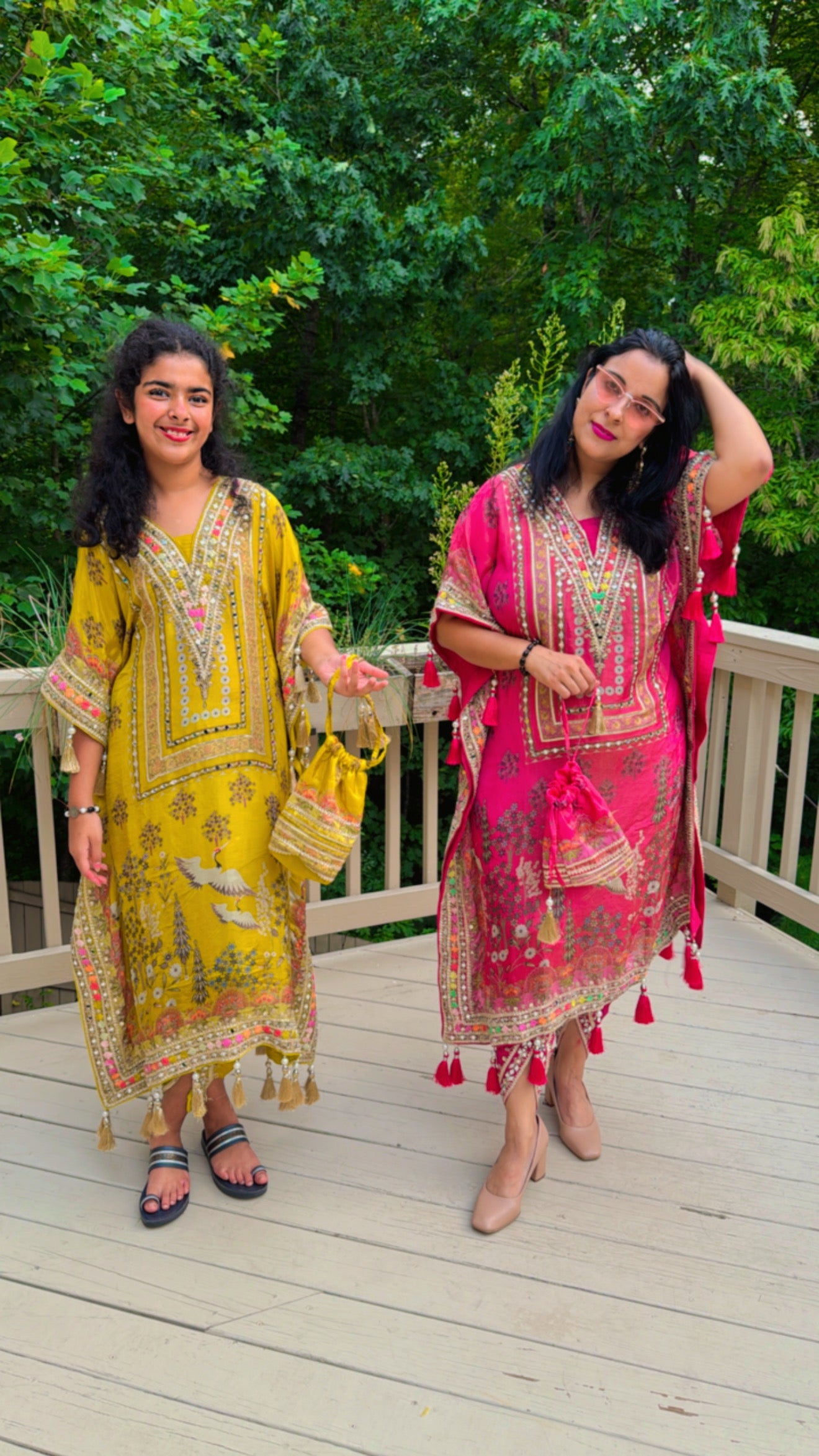 Digital Bird print kaftan