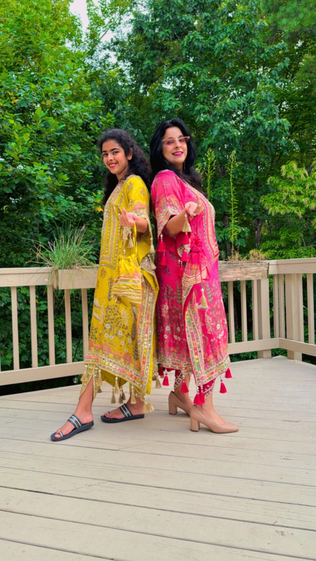 Digital Bird print kaftan
